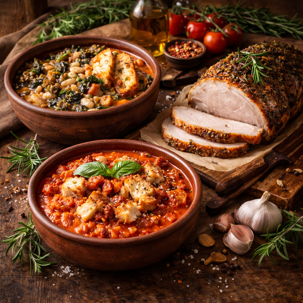 Ribollita, pappa al pomodoro e arrosto toscano per ristorazione e rivendita professionale in Italia ed Europa