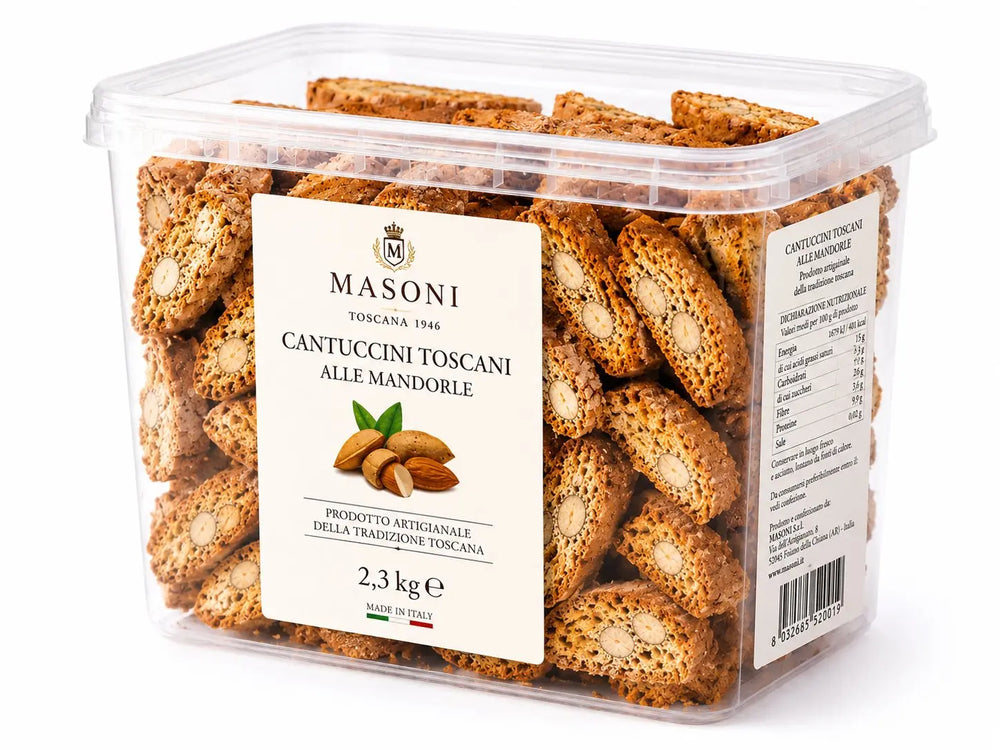 Cantuccini Toscani alle Mandorle Masoni 2,3 kg — secchiello formato HoReCa