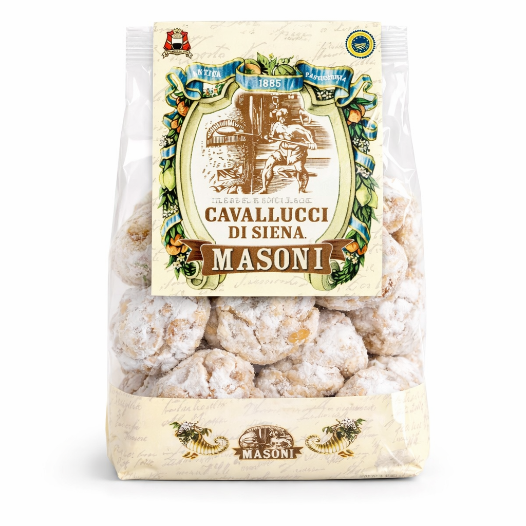 Cavallucci di Siena Masoni dolci tradizionali toscani artigianali con noci, miele e spezie, confezione professionale per ristorazione e B2B
