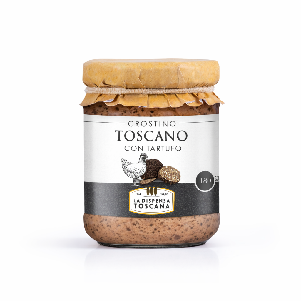 Crostino Toscano al Tartufo 180g in vasetto, crema tradizionale toscana premium per ristorazione e uso professionale B2B