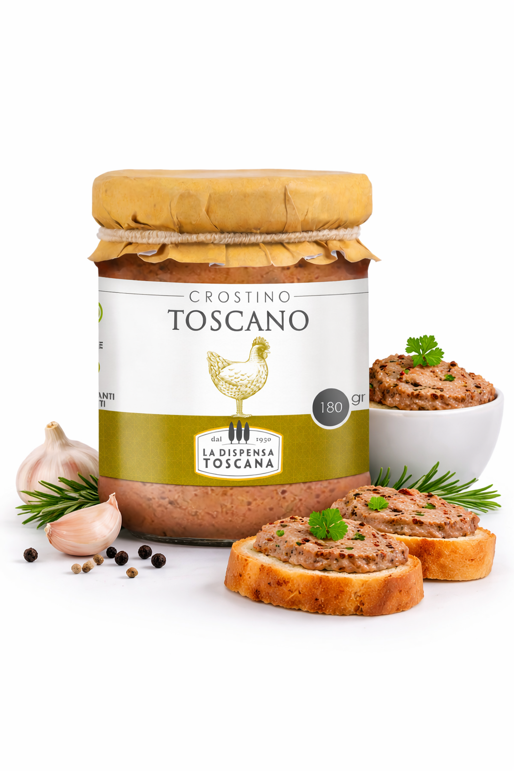 Crostino Toscano originale in vaso vetro specialità tipica toscana per fornitura ristorazione Ho.Re.Ca. Salumeria Toscana