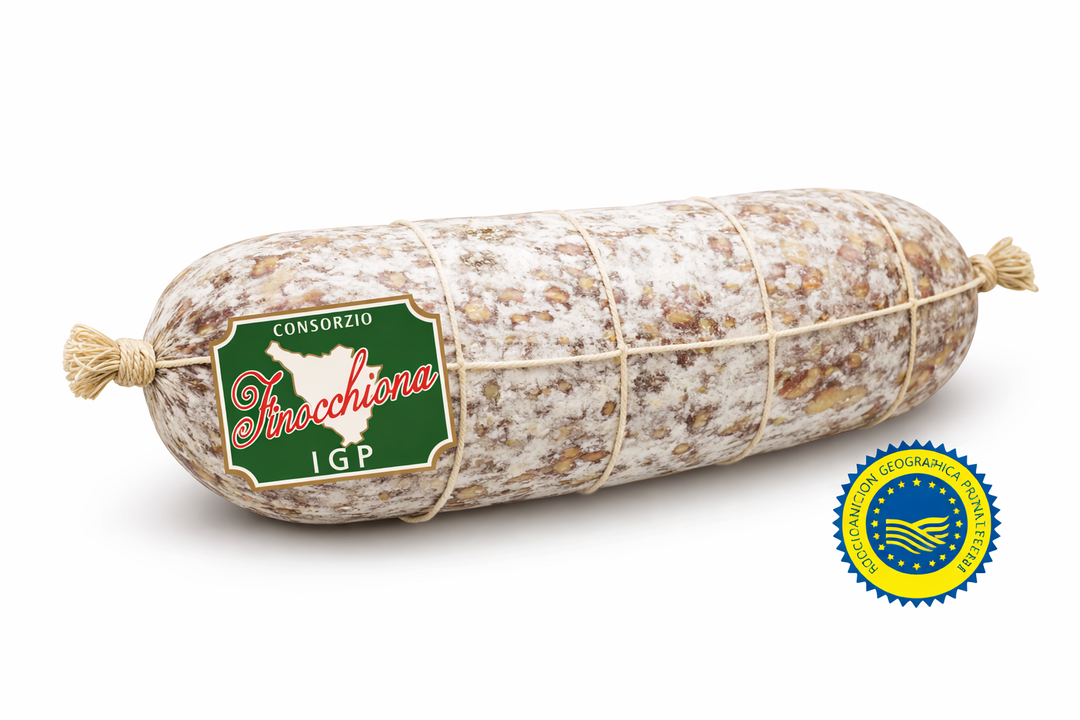 Finocchiona IGP Toscana pezzature 650 g e 2,5 kg in budello naturale Bontà Toscane Valtiberina fornitura B2B ristorazione tagliere professionale