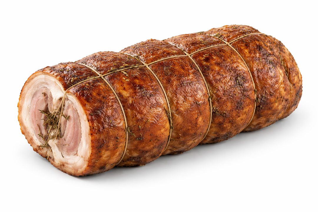 Porchetta toscana artigianale da 6,5 kg per vendita all’ingrosso B2B, ideale per ristoranti, gastronomie e catering