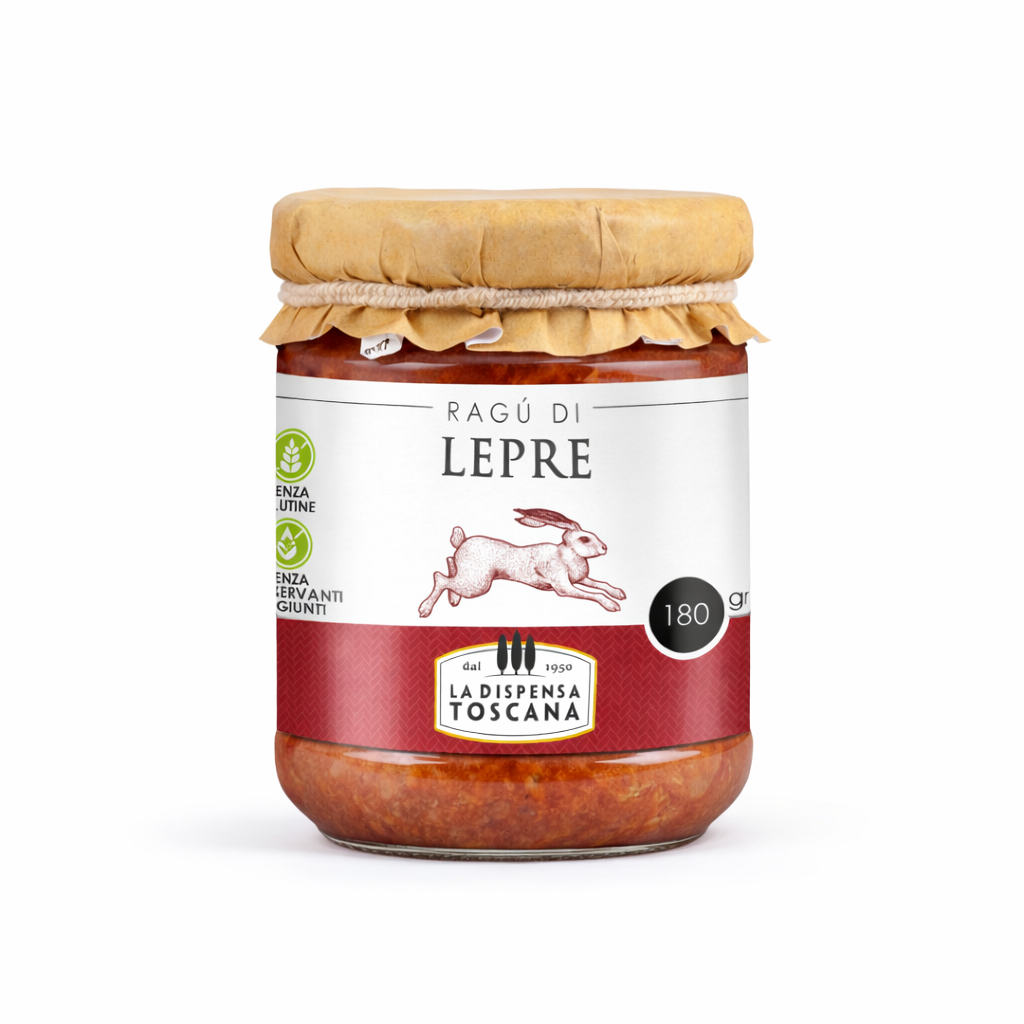 Vasetto di Ragù di Lepre La Dispensa Toscana 180 g, sugo di selvaggina gourmet per ristorazione e Ho.Re.Ca. B2B
