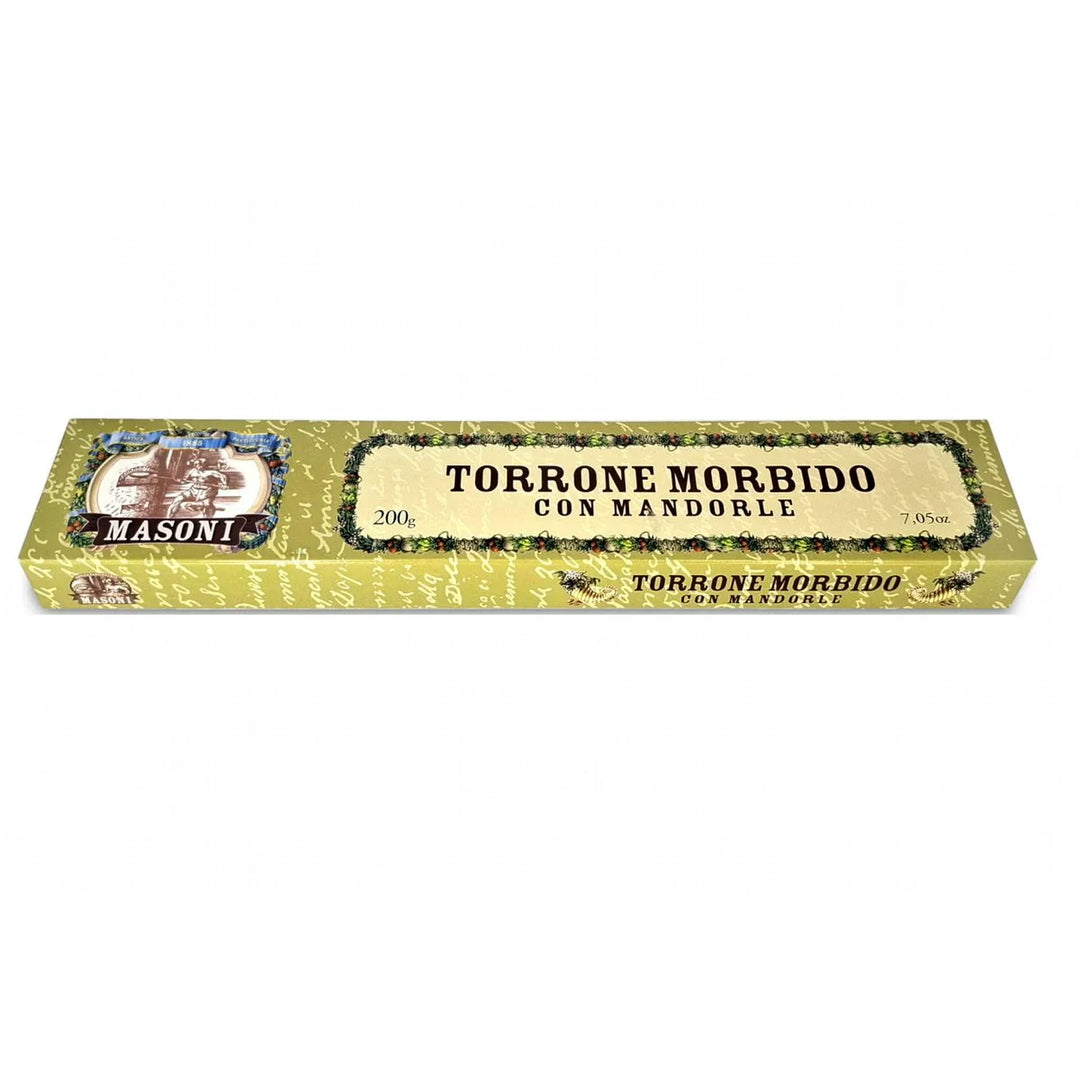 Torrone morbido artigianale alle mandorle Masoni da 200g, dolce tipico toscano prodotto secondo ricetta tradizionale
